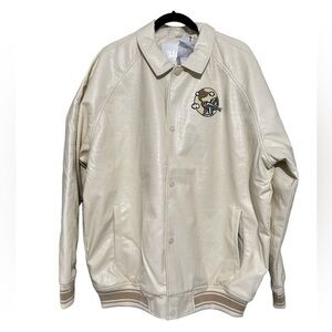 Kloud9 men’s worldwide faux‎ leather jacket bomber jacket color cream 2XL